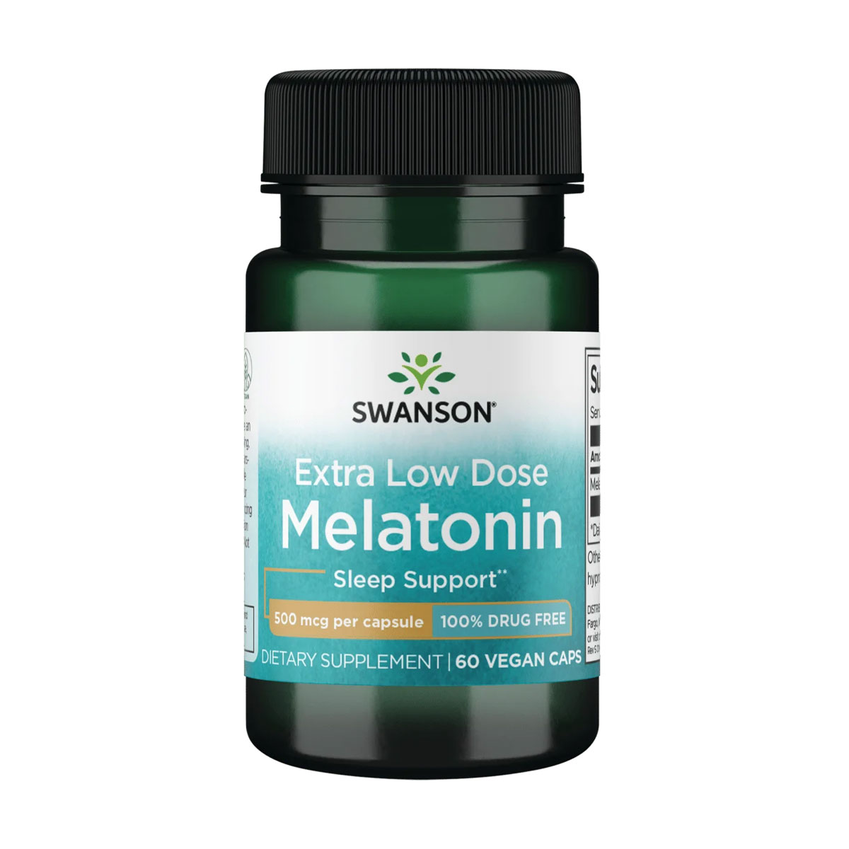 Мелатонін Swanson Melatonin 500 мкг, 60 веганських капсул